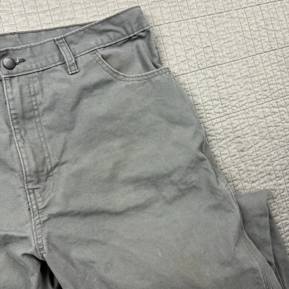 Dickies Carpenter Pants Men 36x32 Gray Canvas Workwear Utility Distressed Faded